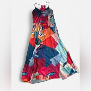 Nicole Miller Vibrant Abstract Maxi Dress
